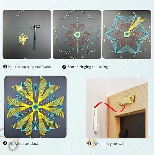 Miniatura 4 de JEKEJIAJIU Kit de arte de cuerda para adultos principiantes, kit de manualidades para adultos, arte de cuerda de bricolaje con todos los accesorios