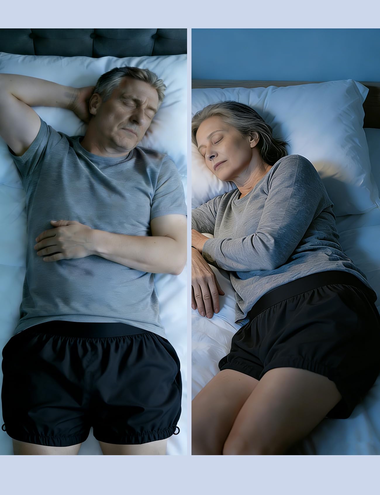 Carer Spodnie ochronne na nietrzymanie moczu dla dorosłych, bez hałasu, pokrowiec na pieluchy, styl bokserki, regulowane otwory na nogi, wodoodporne, zmywalne, wielokrotnego użytku, nietrzymanie moczu