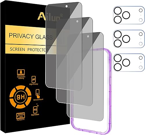 Miniatura 52 de Ailun Paquete de 2 protectores de pantalla de privacidad para iPhone 13 Pro Max [6.7 pulgadas] + 2 protectores de lente de cámara, película