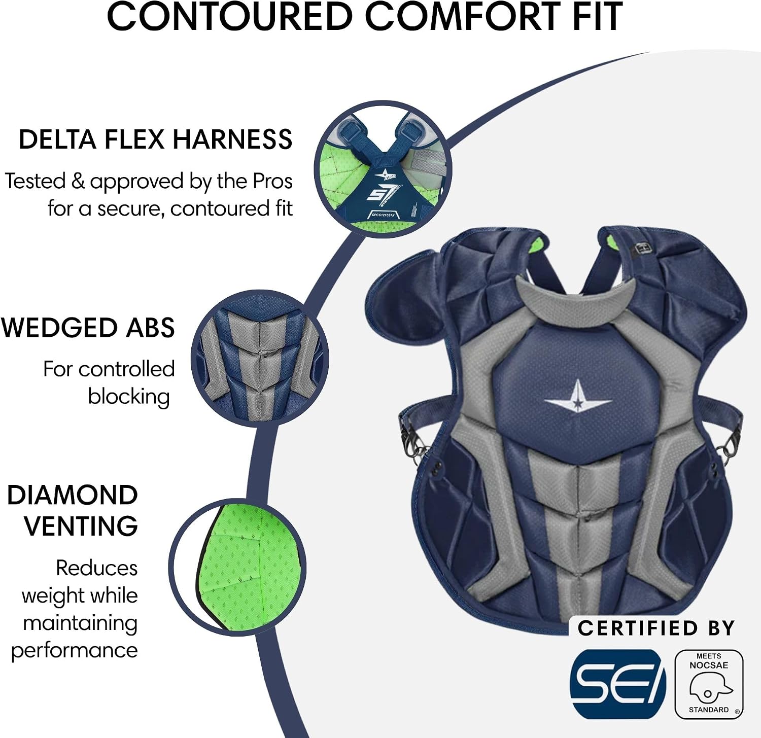All-Star S7 Axis Ages 9 to 16 - Baseball Catching Equipment Kit (Includes Helmet, Chest Protector, Leg Guards), Meets NOCSAE