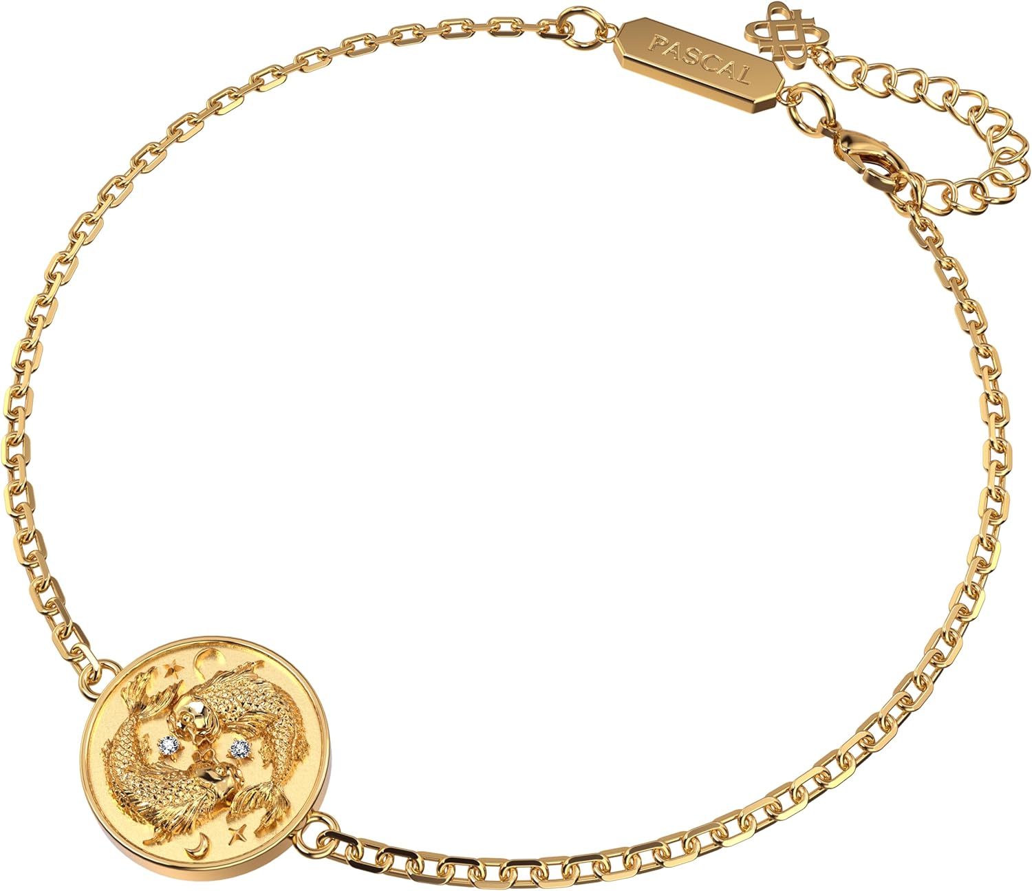 PASCAL Zodiac Diamond Bracelet for Women Men, 18K Gold Vermeil Constellation Bracelet with Lab-Grown Diamonds, Star Sign Jewelry, Astrology Gift for Birthday, Anniversary & Everyday Elegance