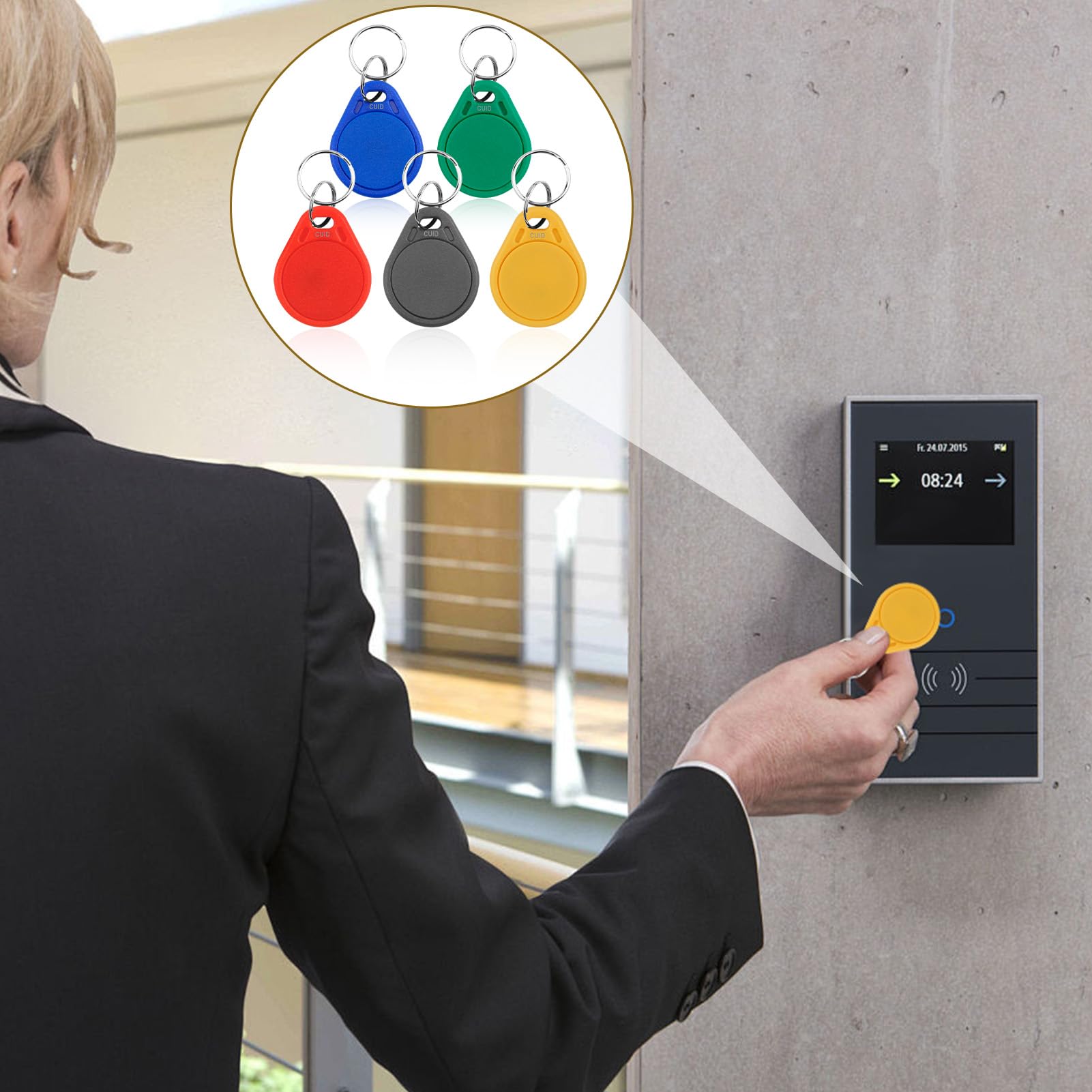 Llaveros RFID 13.56 MHz CUID Regrabables para Control de Acceso Edificios Oficinas Gimnasios