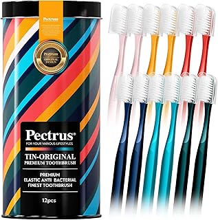 Extra Soft Manual Toothbrushes for Adults, Regular Size Head, Recycled Package, Ultra Soft Toothbrushes for Adults & Elders, Sensitive Teeth and Receding Gums, Pack of 12 (Supersoft)