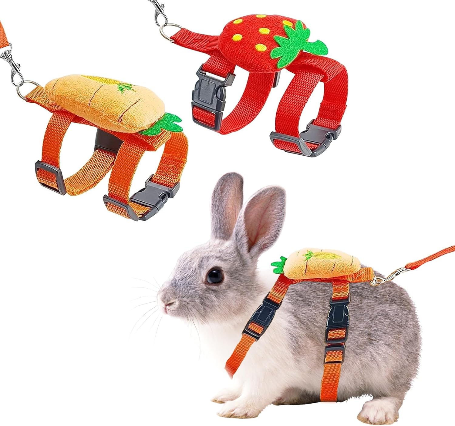 Tezuyok Rabbit Harness, 2 Pack Adjustable Animal Harness
