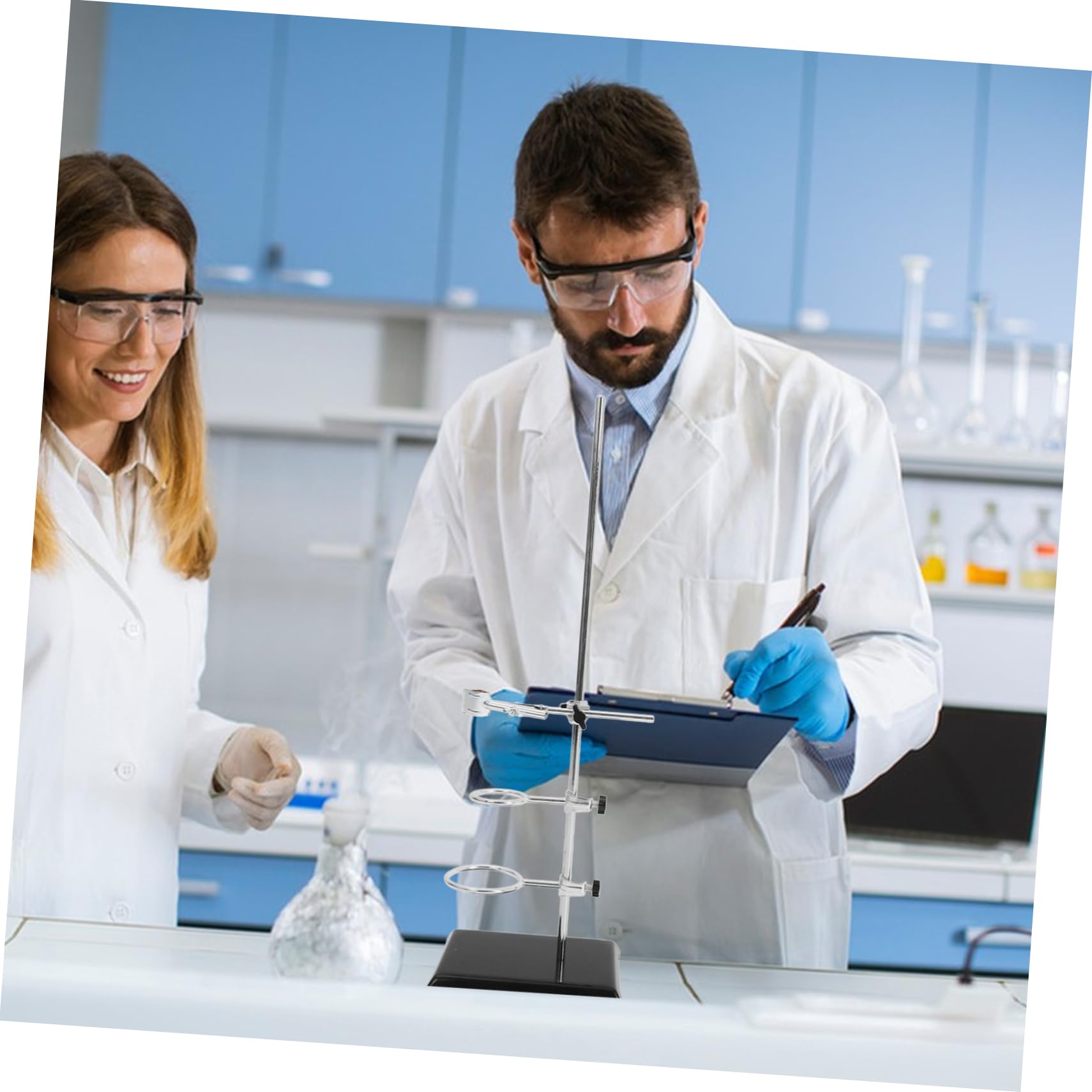 Marco De Hierro Soporte De Laboratorio Material Metálico De Laboratorio Para Soporte De Varilla De Mesa Abrazaderas Química Clase