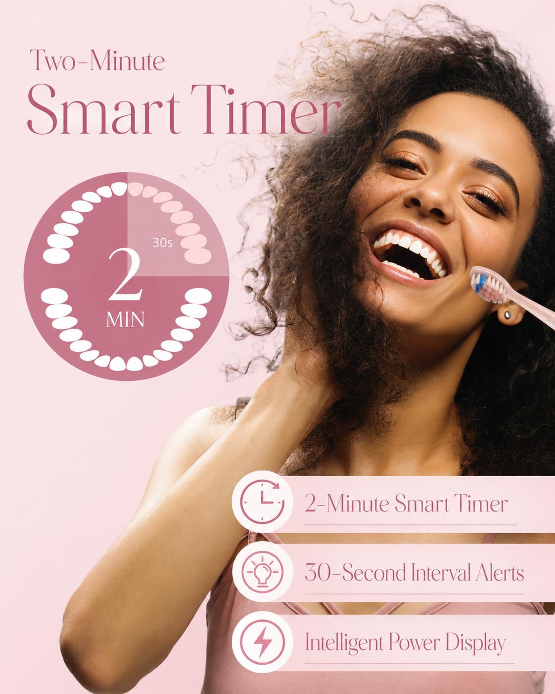 MySmile DY156 Sonic Cepillo de dientes eléctrico para adultos, batería recargable, cepillo de dientes portátil con 3 cabezales de cepillo, 2 minutos y 5 modos, temporizador inteligente, 45000 VPM, una