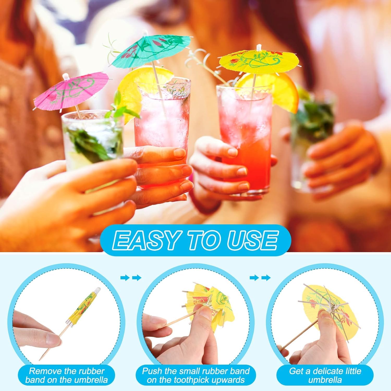 Ombrellini Da Cocktail Colorati - 24 Pezzi Per Drink Tropicali | Decorazione Festa