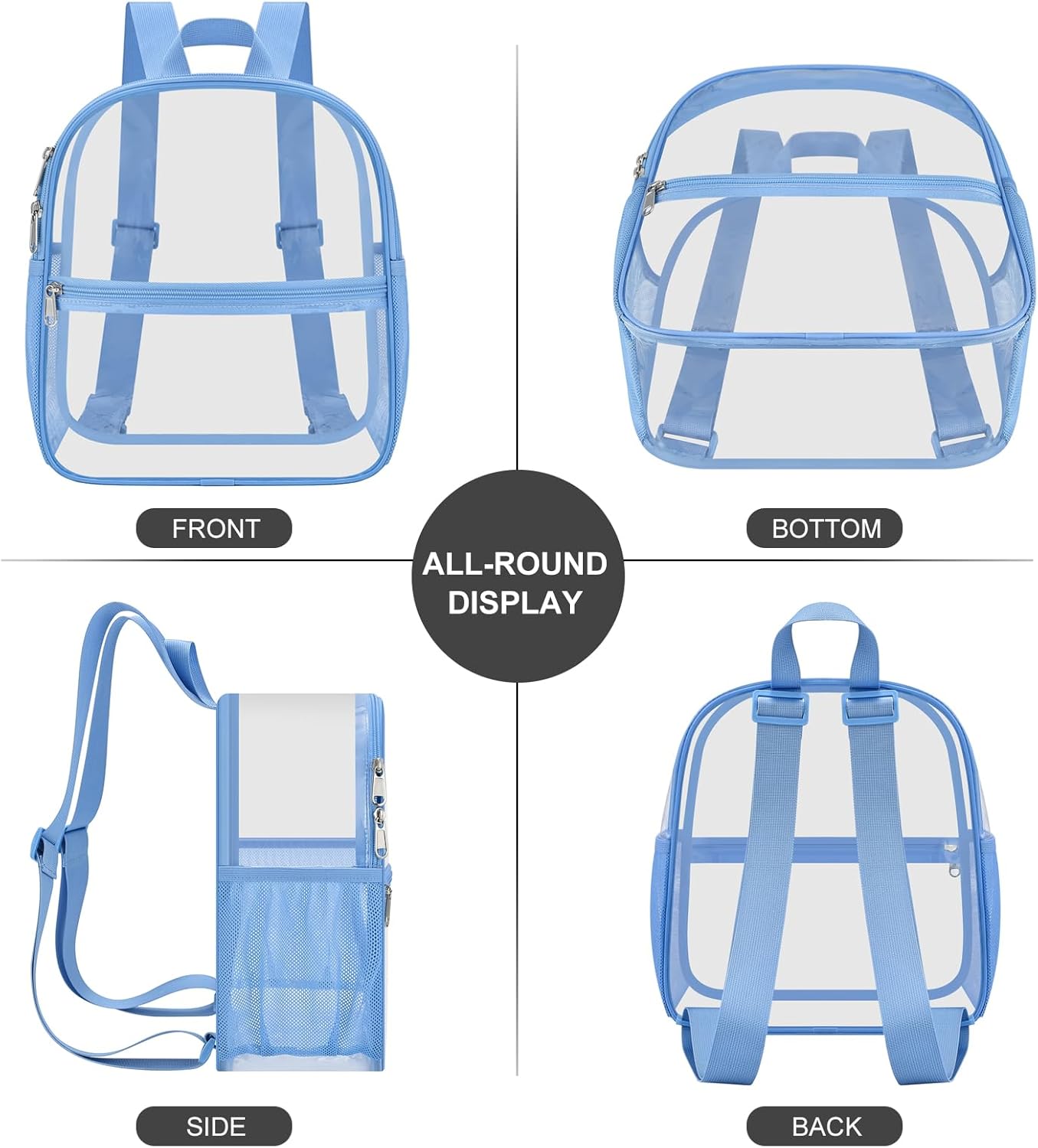 USPECLARE Clear Backpack Stadium Approved 12X11x6, Waterproof Clear Bag Stadium Backpack for Concert Work Sport Event - Image 5