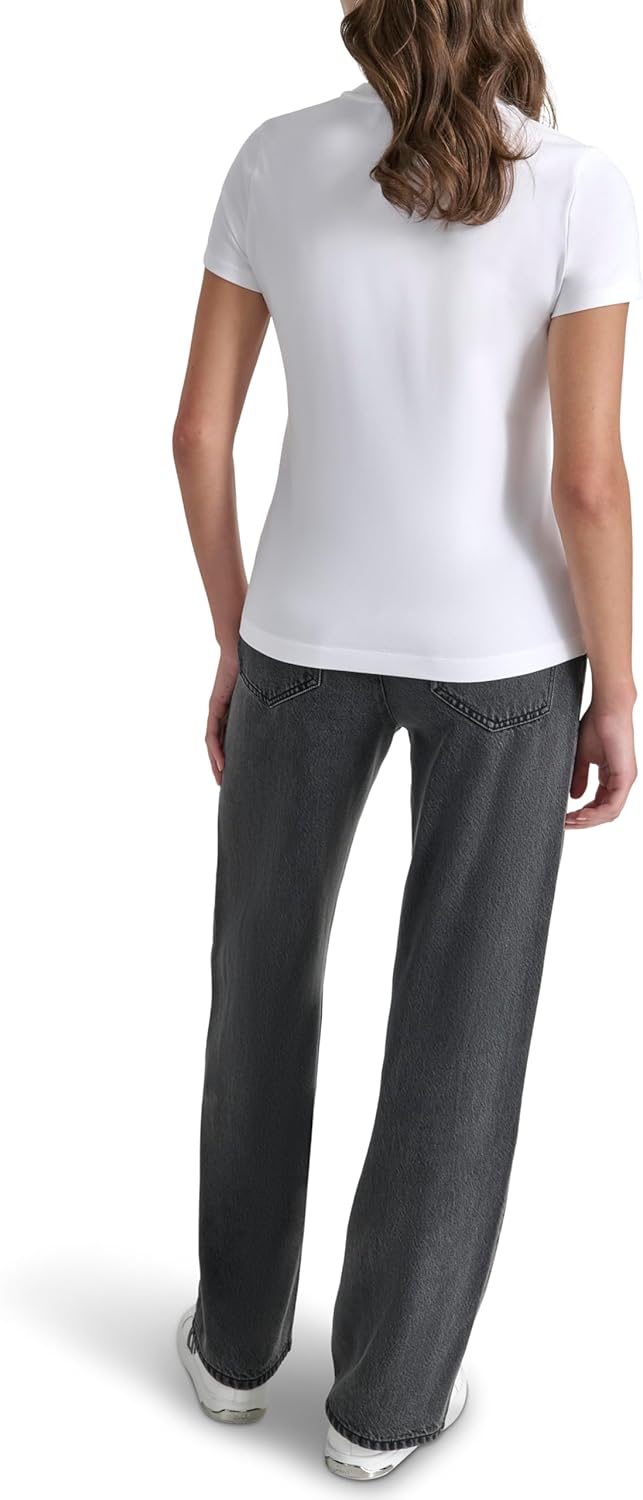DKNY Womens Logo Short Sleeve Casual T-Shirt - Image 4