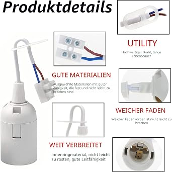 12 pieces socket E27 renovation socket lamp socket E27