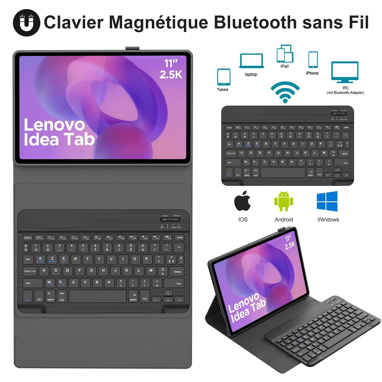 Tastiera Per IPad JADEMALL Tastiera Con 11 Generazione A16 2025 11/10 Generazione 10.9, Italiano QWERTY Tastiera Bluetooth Magnetica Staccabile Con Touchpad Per IPad 10/11 Generazione, Viola Trackpad Per IPad