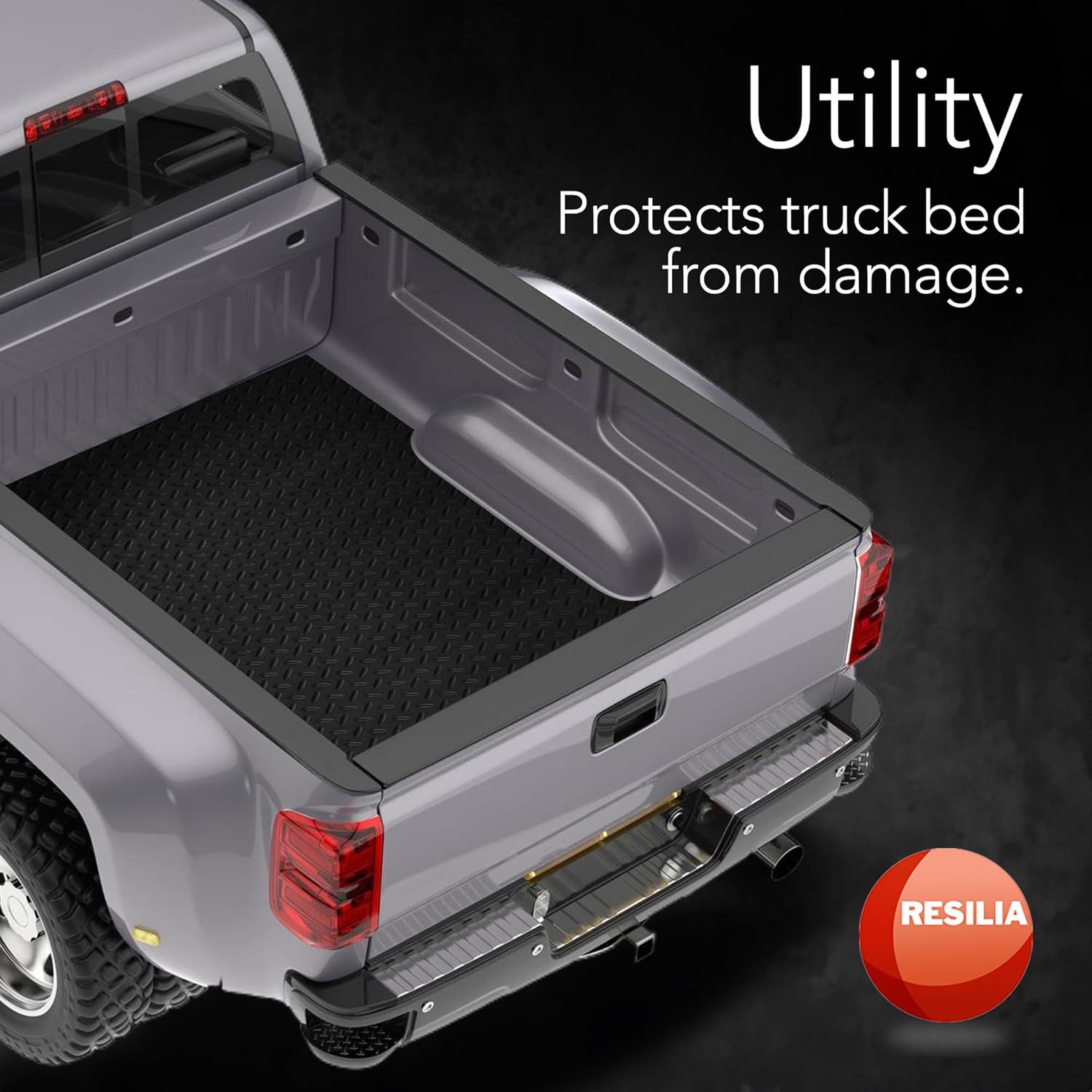 RESILIA Truck Bed Mat Liner – Universal Size, Durable Heavy-Duty All-Weather Protection for Your Truck, Cargo Van, or SUV, Pickup Accessories, Trim to Fit, Black, Thick 4 Foot x 8 Foot, Made in USA - Image 4