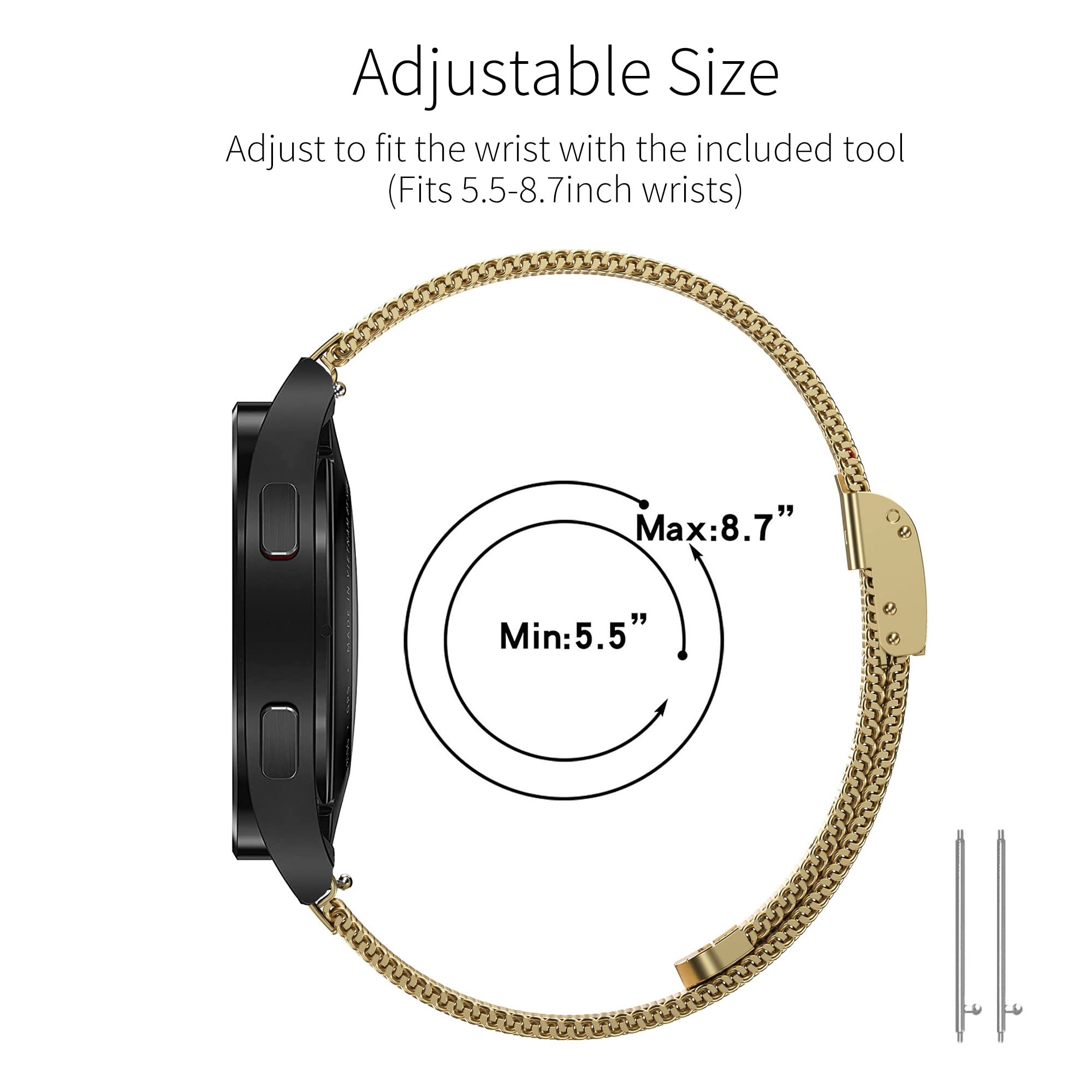 Bracelet Métal Hiseus Pour Withings ScanWatch 42mm – Acier Inox Réglable