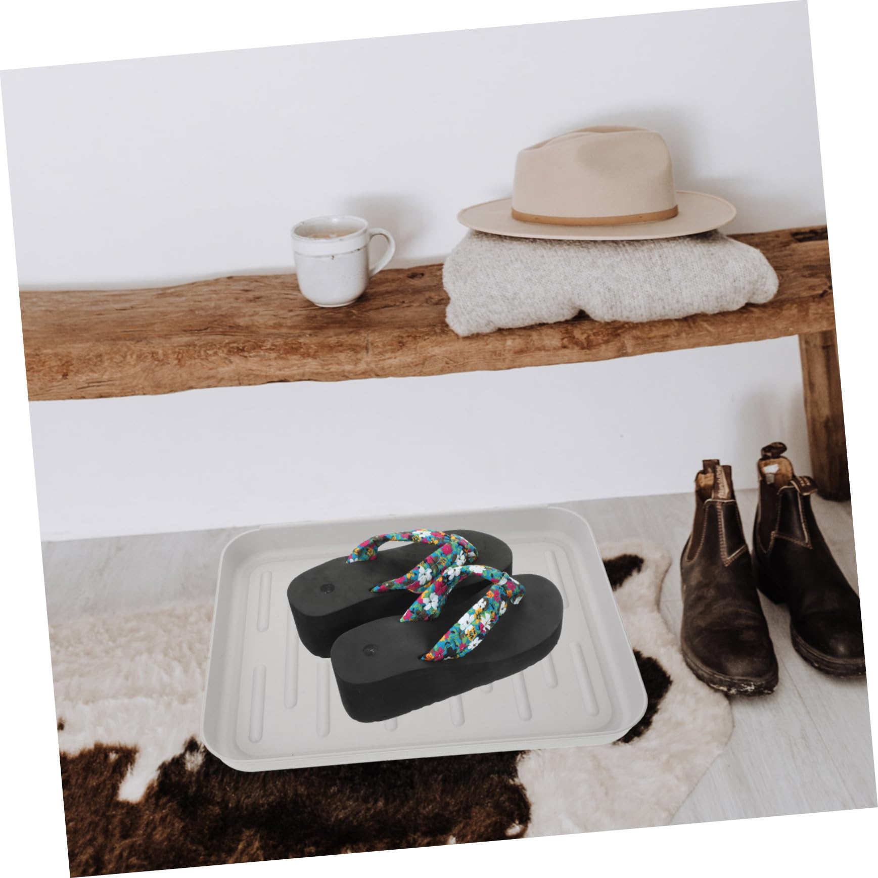 PRETYZOOM Multi Functional Reusable Plastic Pet Toilet Tray Dog Crate Tray for Environment for Potted Plants Pet Potty Training Grey