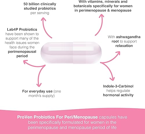 Miniatura 4 de Pro-Ven Probióticos para la menopausia de 25 mil millones de UFC con vitamina B6 y arándano Equilibrio hormonal, apoyo digestivo y urinario