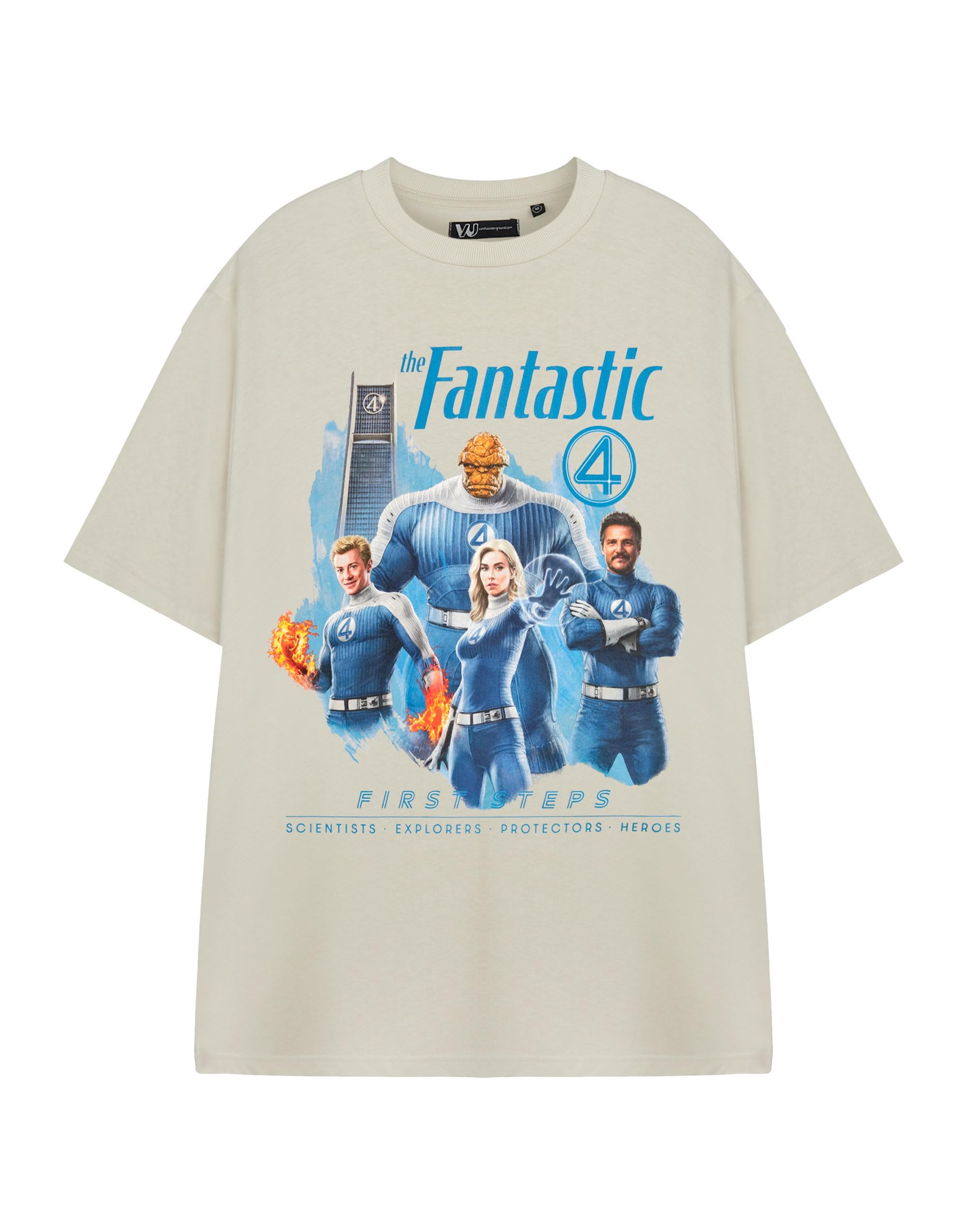 B&Q -  Marvel First Steps Unisex Beige Fantastic Four Short Sleeved T-Shirt (Large)