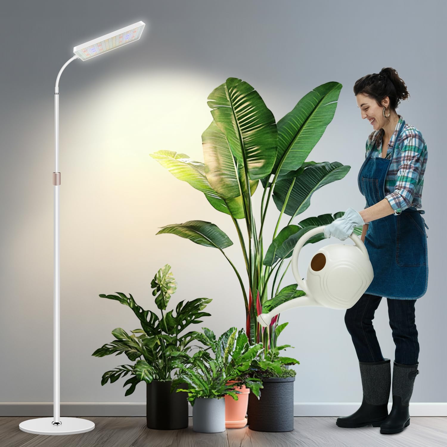 Wiaxulay Pflanzenlampe, 153 LEDs Pflanzenlampe LED Vollspektrum, Grow Lampe mit Ständer, Höhenverstellung 58-170 cm, 4/8/12/16 Timer, 3 Beleuchtungsmodi, 5 Helligkeit für den Anbau großer Pflanzen