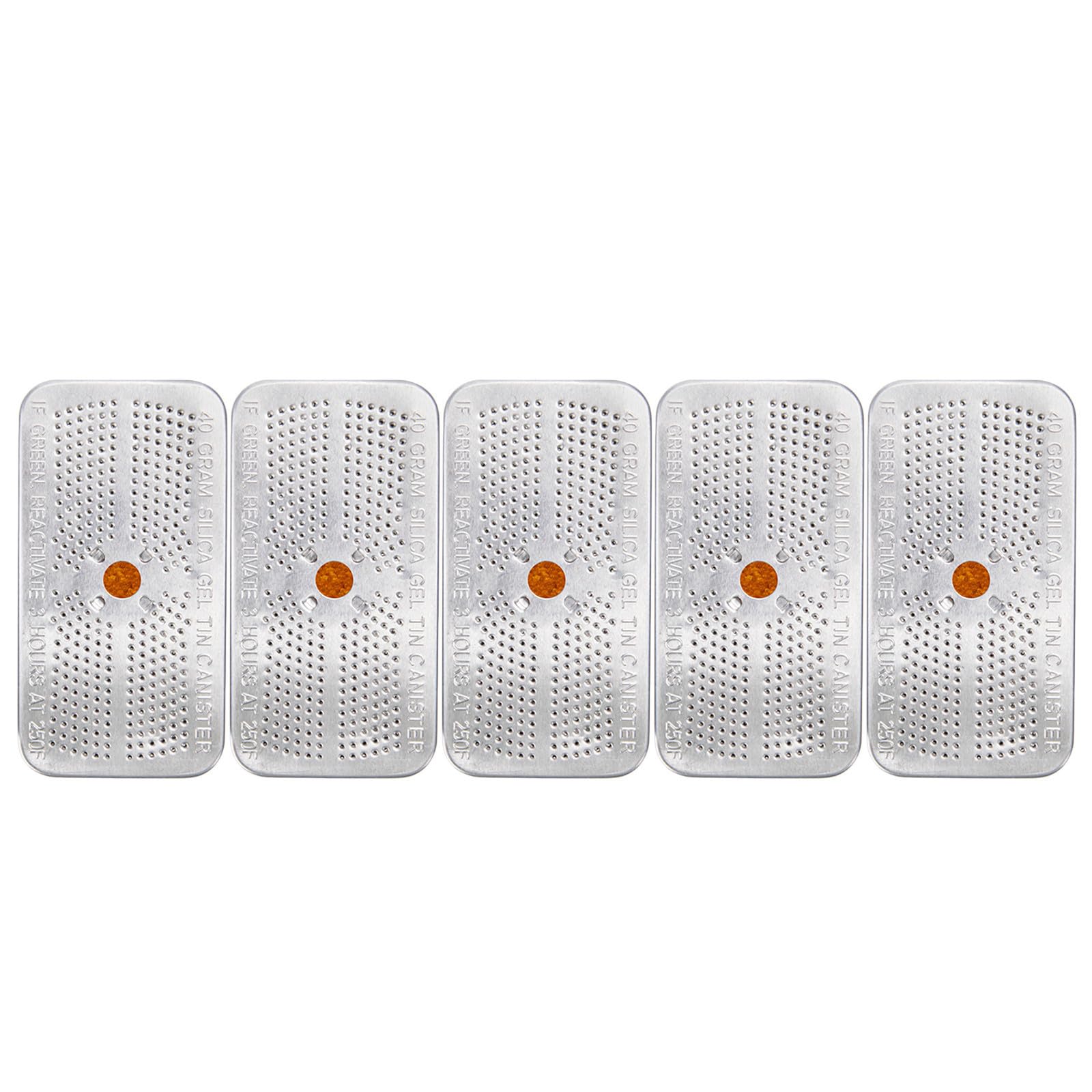 Mobestech 5 Stück 40G Silica Gel Trockenmittel Wiederverwendbar Mit Farbwechsel Indikator Aluminium Box Für Safe Kamera Werkzeugkasten Luftentfeuchter