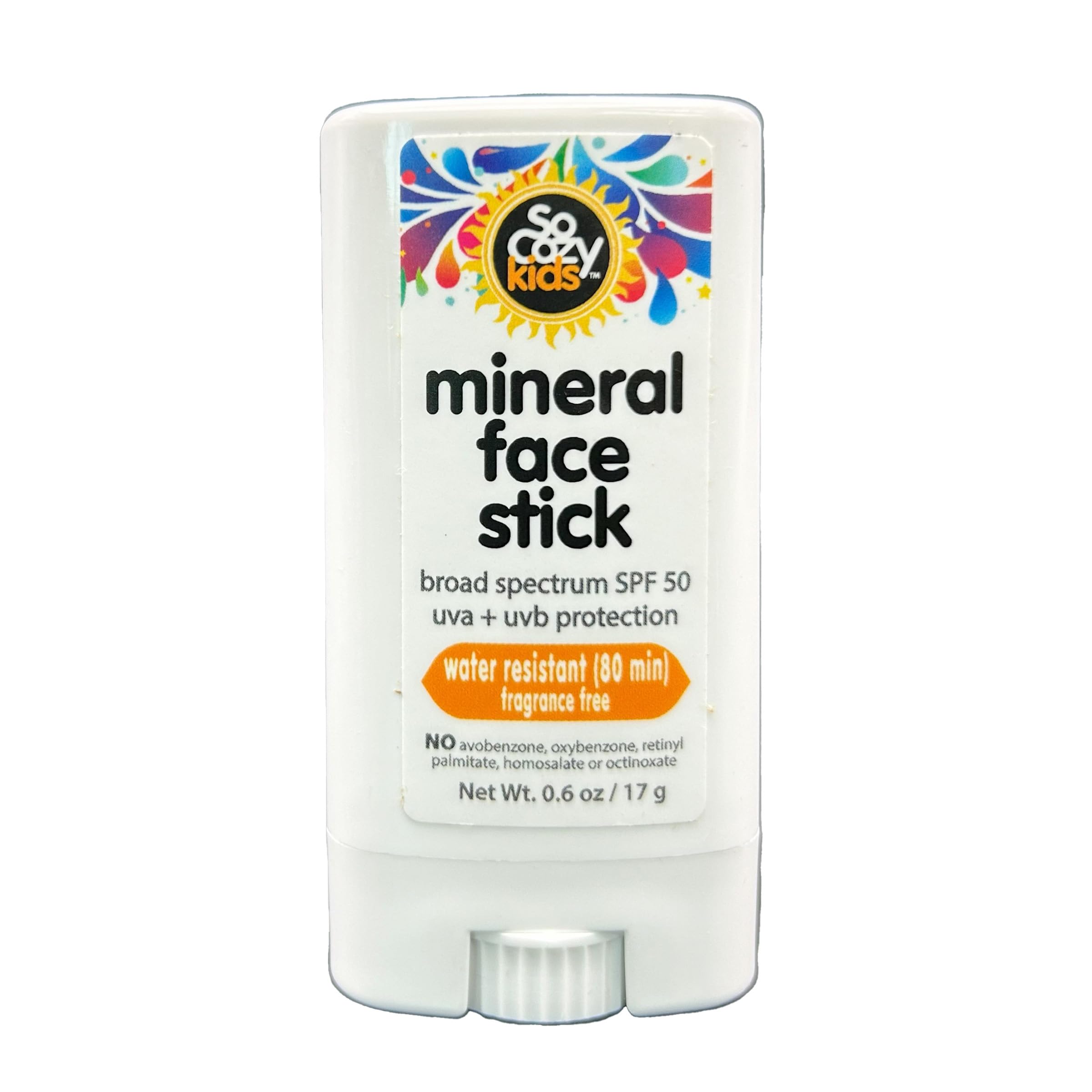 Sponsored Ad - SoCozy Sunscreen Stick, Kids SPF 50 Mineral Sunscreen for Face & Body, 0.6 oz, Water Resistant Sun Protection, Broad Spectrum UVA + UVB Gentle Sun Block Stick