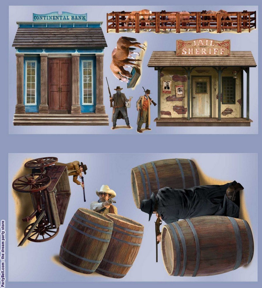 Beistle A Creation Wild West Shootout Props, Multicolor, Medium,52040