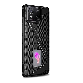 GIOPUEY Case Compatible with Asus ROG Phone 8/8 Pro TPU Material Soft Ultra Thin Case Cover Slim Fit Heat Dissipation Mobile Phone Case [Abrasion-Resistant] [Non-Slip] - Black