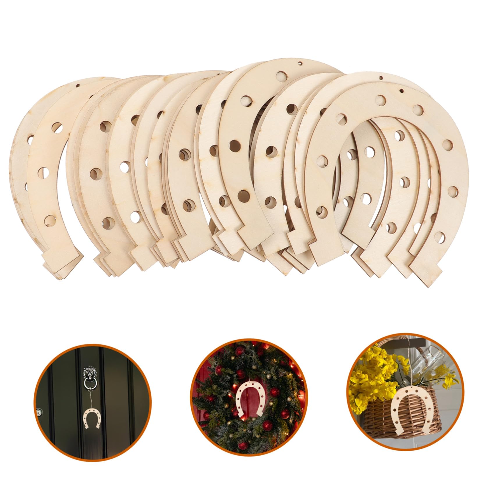 jojofuny 120 Stck. Teiliges Unvollendete Hufeisenförmige Holzscheiben zum Bemalen Beidseitig DIY Holzchips für Kreative Bastelprojekte Dekoration für Partys Kinderhandwerk und