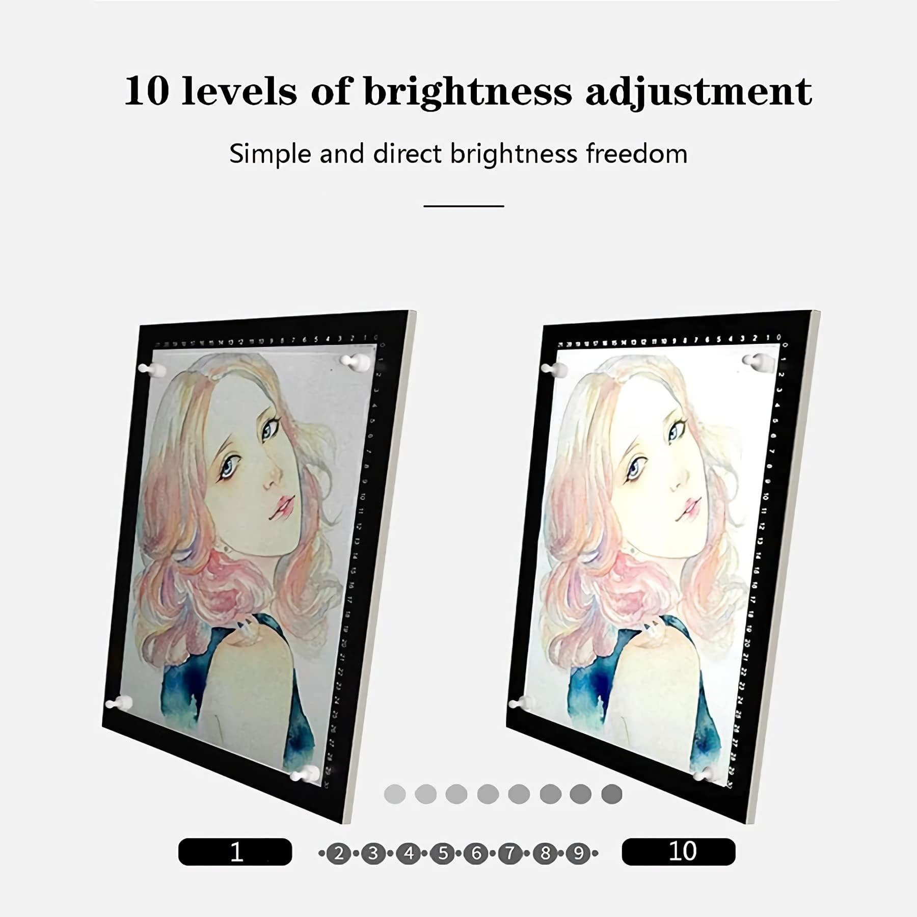 A0 LED Leuchtpad | Ultradünnes Dimmbares Zeichenbrett für Künstler & Designer | A1 Flimmerfreie Lichtbox zum Skizzieren & Nachzeichnen | Hohe Helligkeit & Einstellbare Helligkeit