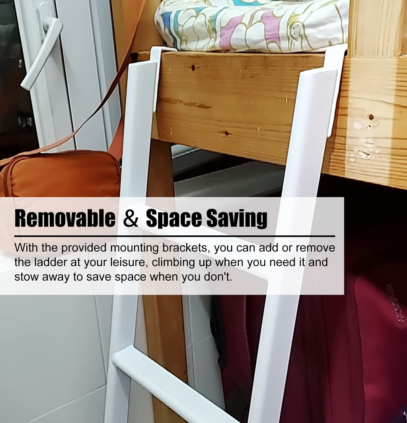 Korte RV Stapelladder Vervanging, Wit Metalen Stapelbed Ladder met