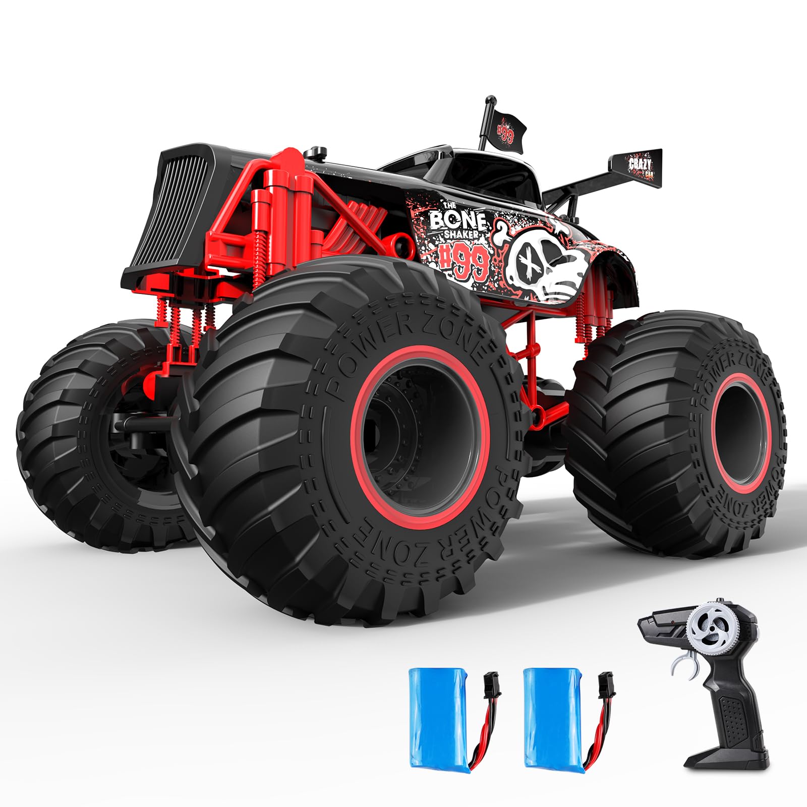 Remote Control RC Car 2.4Ghz Monster Truck 50+ min Play Time 15 km/h High Speed RC Car for Kids, 1:14 Scale Big Wheel All-Terrain Off-Road Vehicle Great Gift Choice for Boys