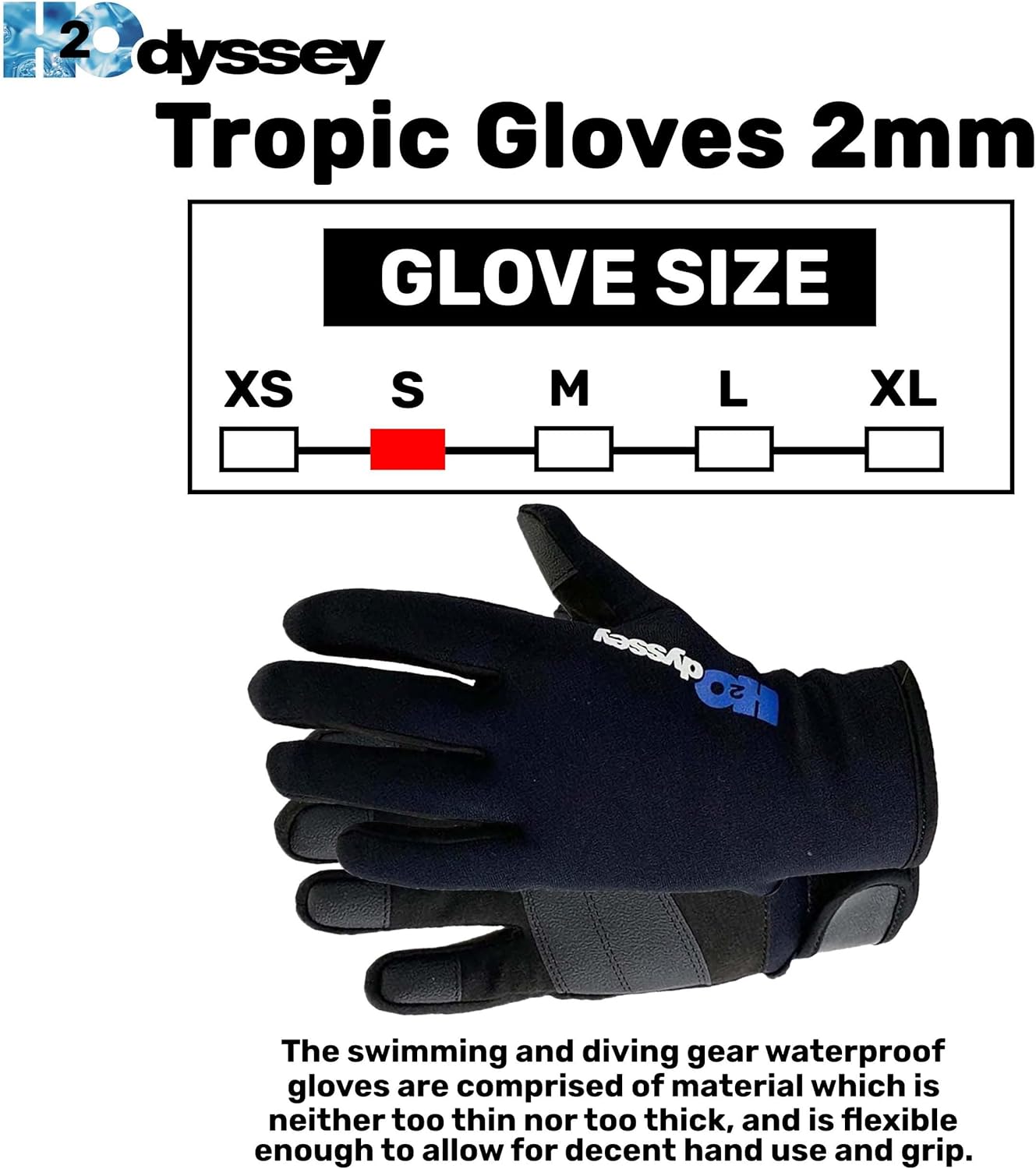 H2ODYSSEY Tropic Gloves 2mm - Thermal Dive Gear to Keep Hands Warm - for Surfing, Diving and Swimming