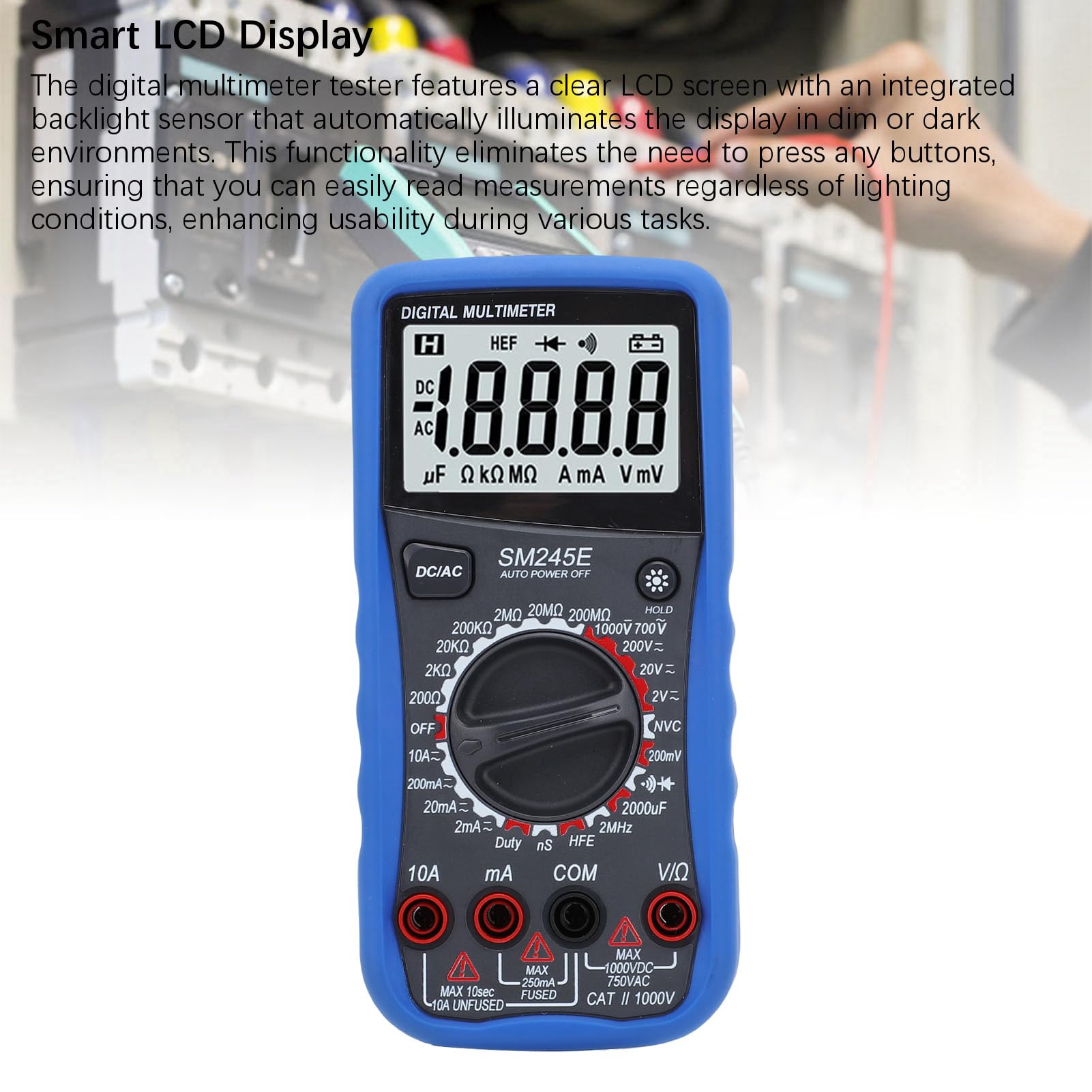 Generic Multimetr Cyfrowy Dokładny, Podświetlany Tester Elektryczny LCD do Użytku Domowego i profesjonalnego. Materiał z ABS