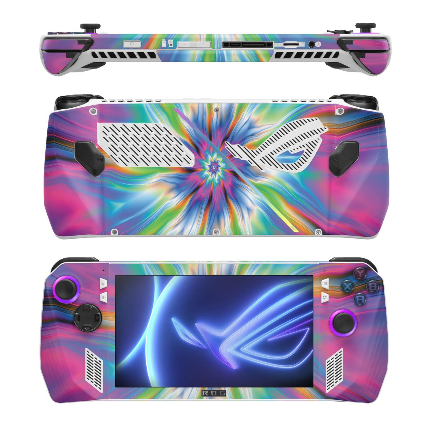 MightySkins Skin Compatible with Asus ROG Ally - Prismatic Vortex | Protective, Durable, and Unique Vinyl Decal wrap Cover | Easy to Apply, Remove, and Change Style