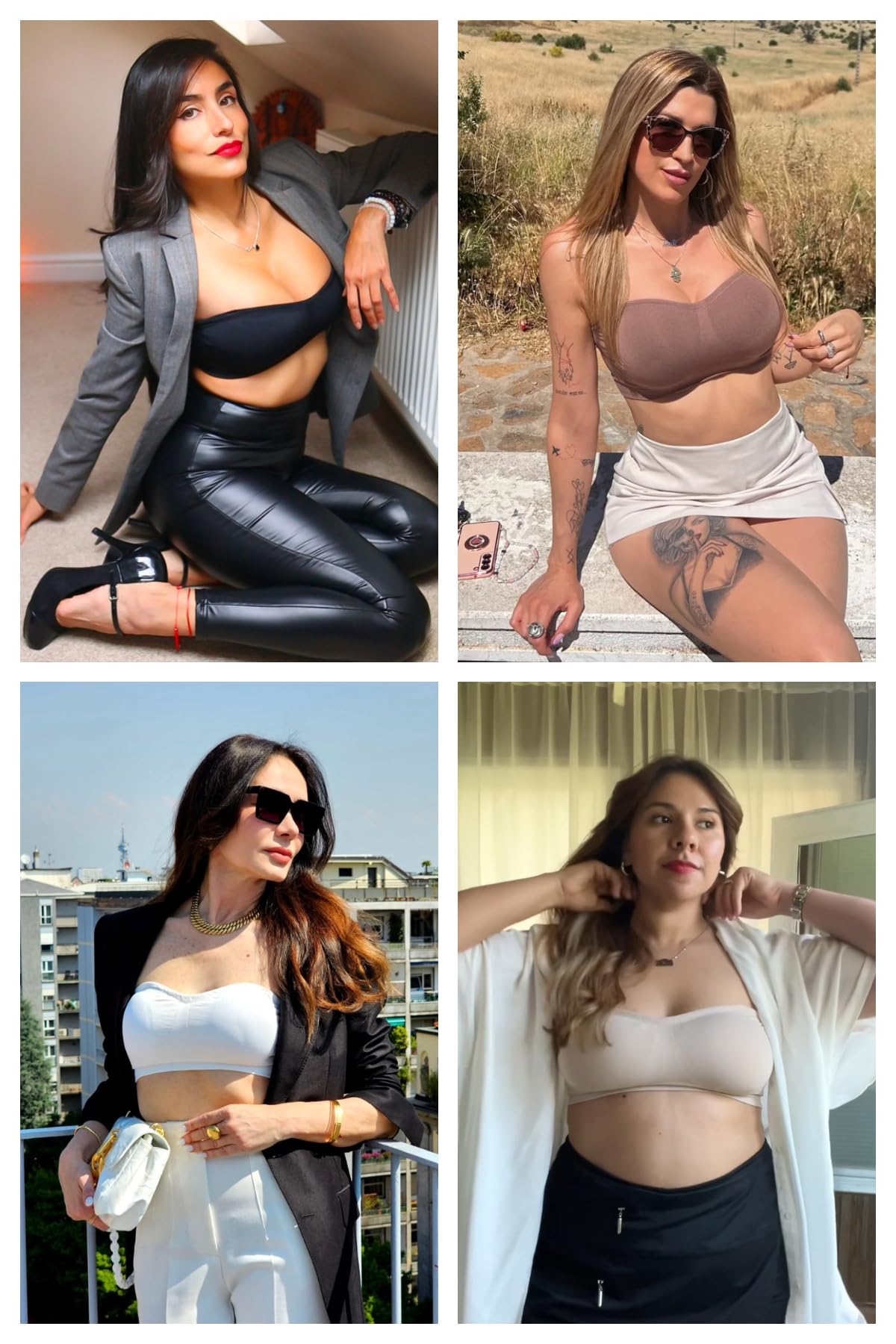 LEYSHE Reggiseno Senza Spalline per Donna Reggiseno a Fascia Imbottito Reggiseno a Tubo Senza Cuciture Top a Fascia Antiscivolo