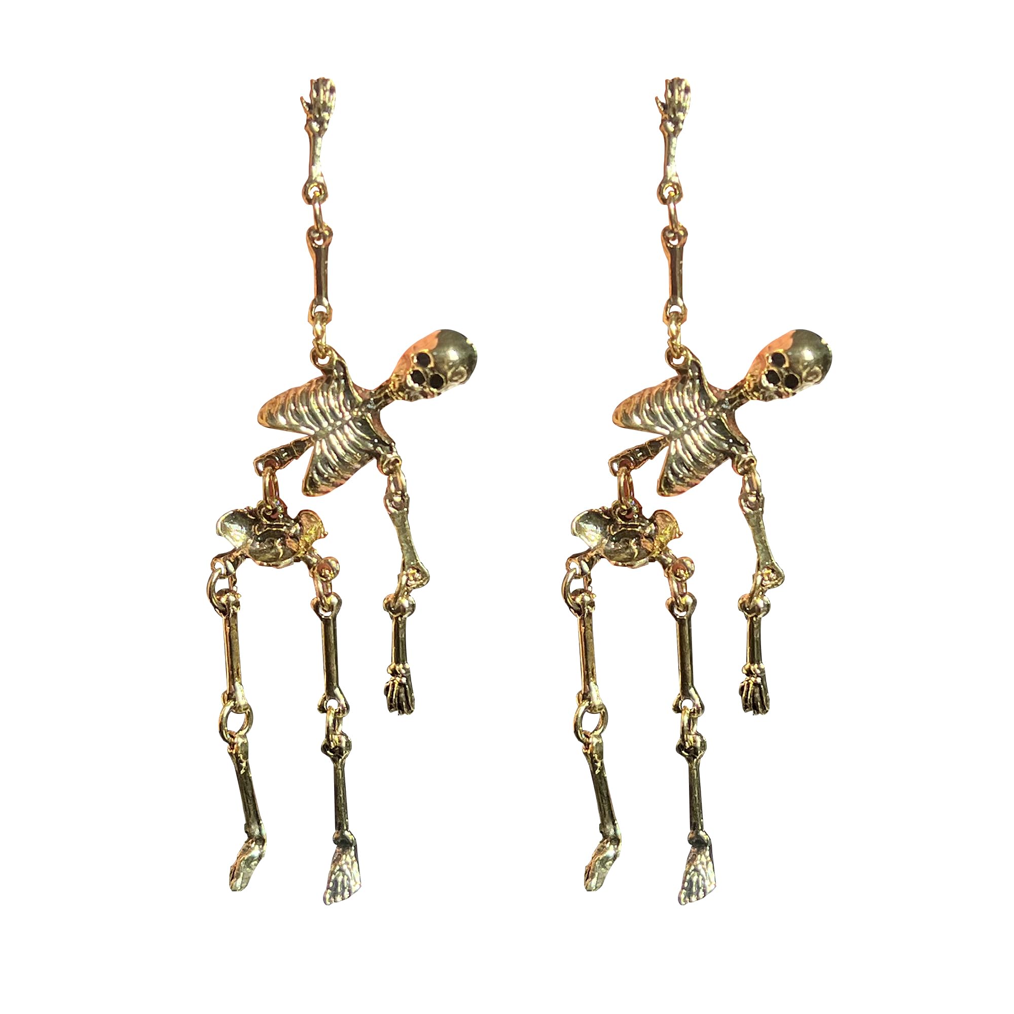 Seakuur Punk Halloween Skeleton Earrings Spooky Skull Skeleton Dangle Earrings for Women Costume Halloween Outfits Jewelry Accessories Gifts