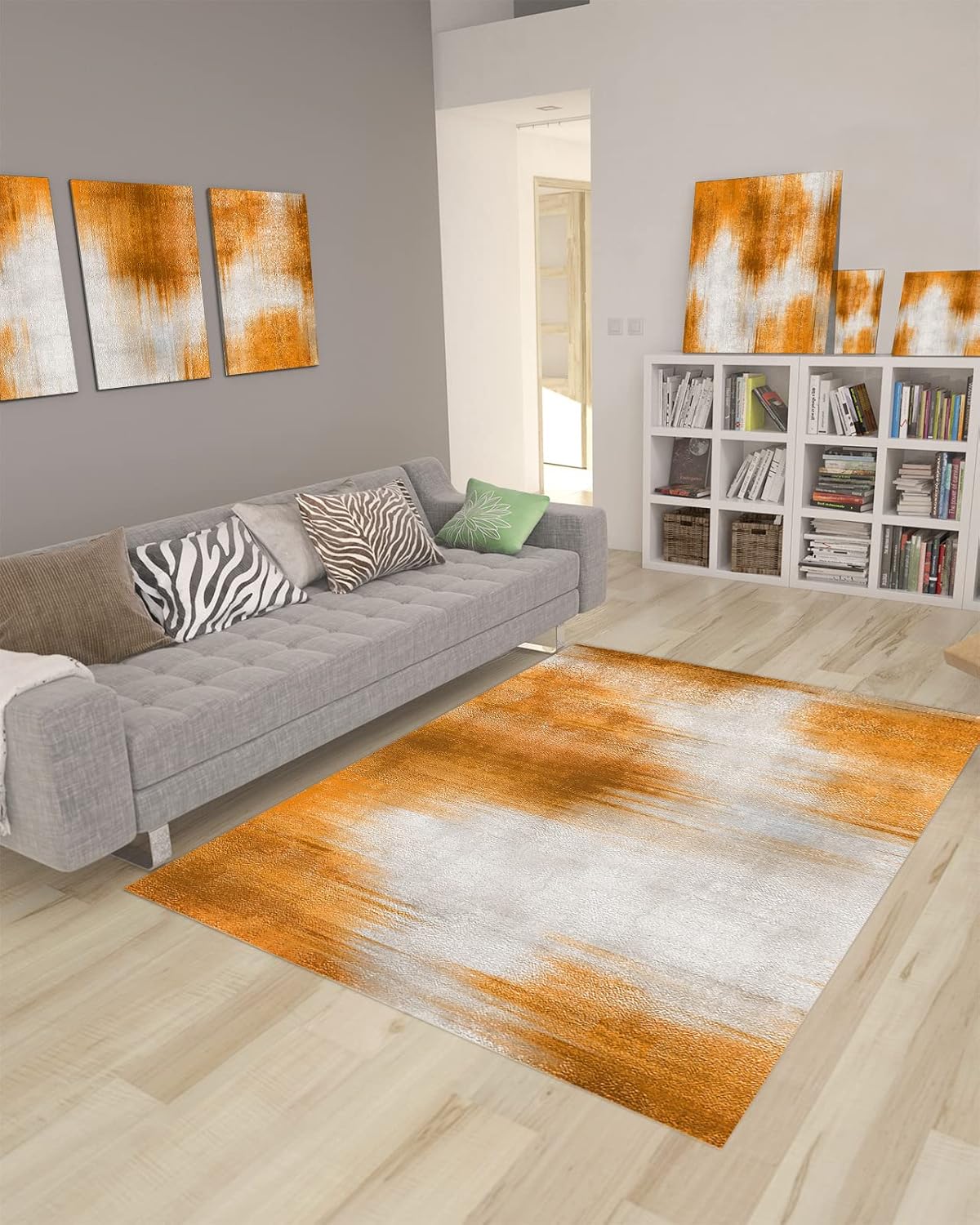 Amazon.com: Modern Orange Large Rectangular Area Rugs 5' x 7' Living ...