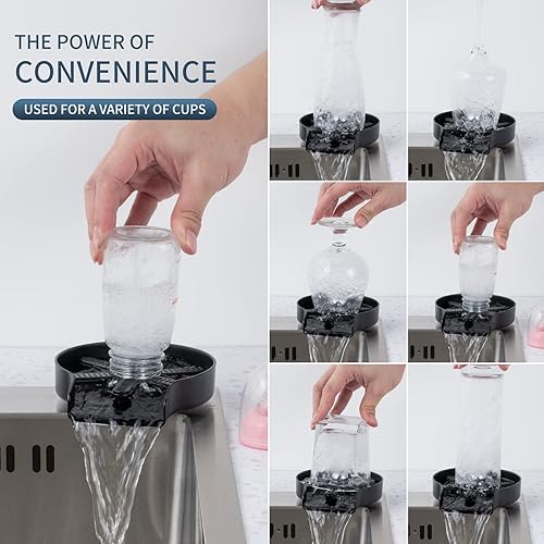 Miniatura 3 de LWJenjoy Enjuagador de vidrio para accesorios de fregadero de cocina lavadora rápida para accesorio de fregadero enjuagador de vasos para limpiador