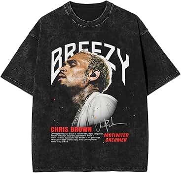 Generic Mens Chris and Brown 11 11 Tour T-Shirt Round Neck Retro