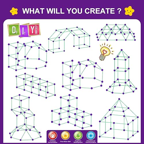 Miniatura 5 de Kit de construcción de fortalezas que brillan en la oscuridad para niños, juguetes de construcción STEM, regalo educativo para niños de 4 a 12 años,