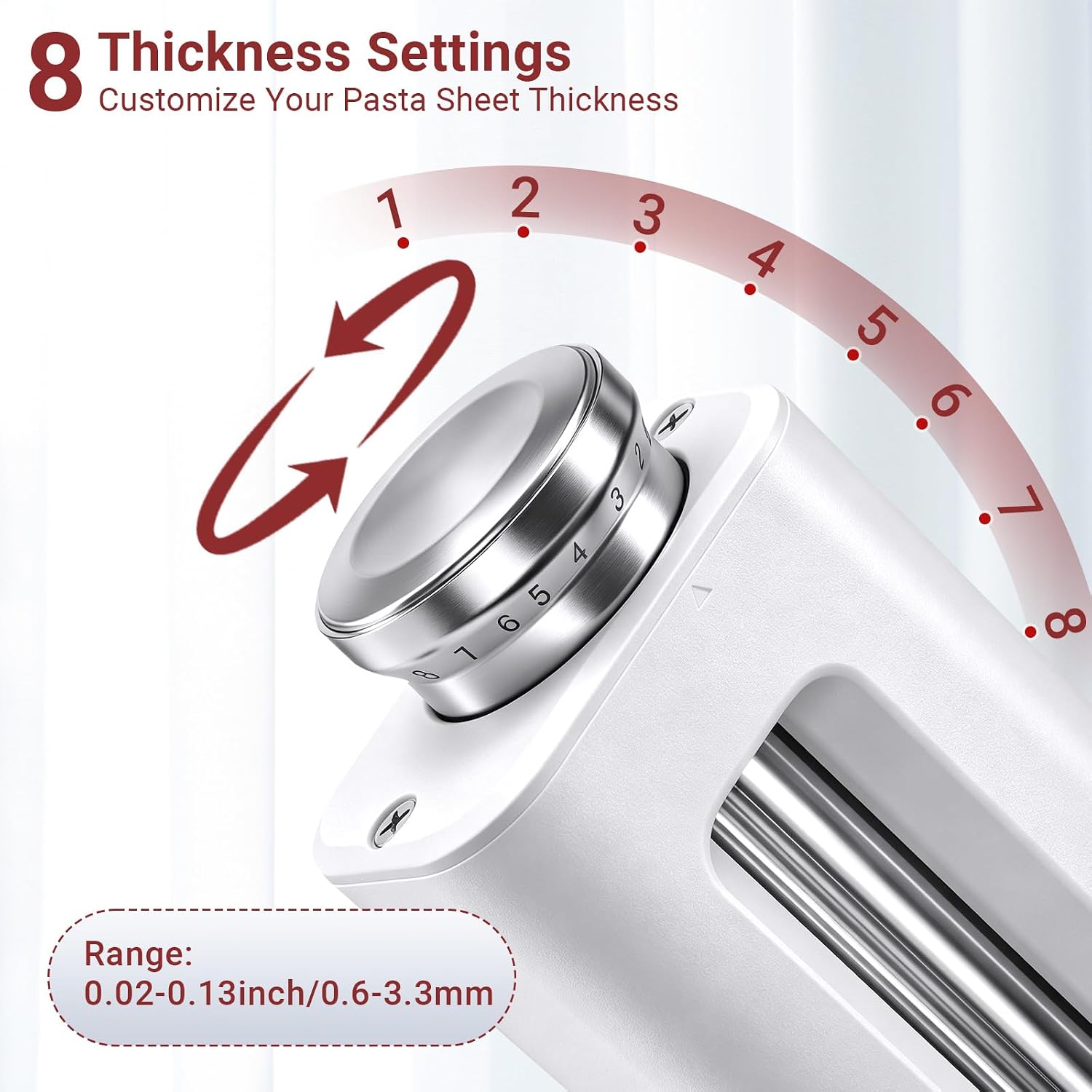 3-Piece Pasta Maker Attachments for KitchenAid Stand Mixers, Pasta Roller, Fettuccine Cutter & Spaghetti Cutter Set,Homemade Fresh Noodle Maker Accessories with Cleaning Brush