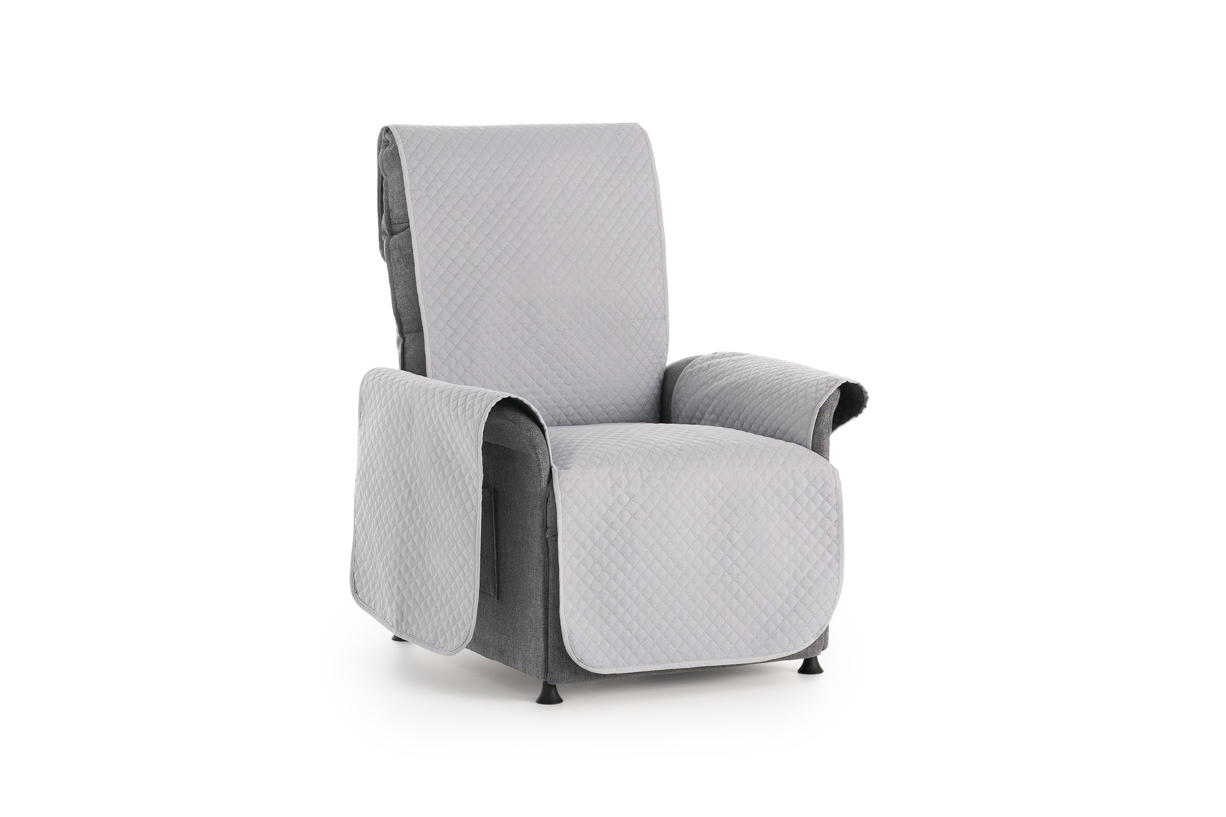 textil-home Salvadivano Trapuntato Copridivano ADELE 1 posti/Copripoltrona Reversibile. Colore Grigio chiaro