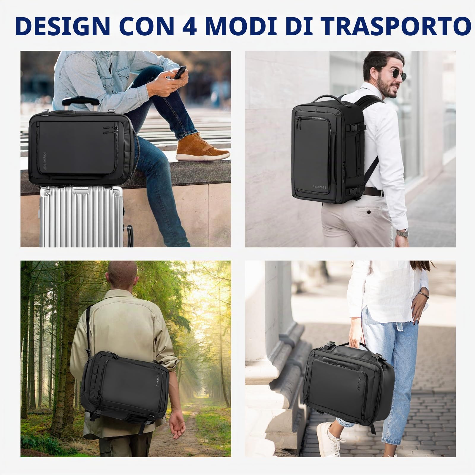 Zaino da viaggio, 20, 28 o 40 l, impermeabile, ideale come bagaglio a mano in aereo, adatto per viaggi, affari, lavoro, vacanze
