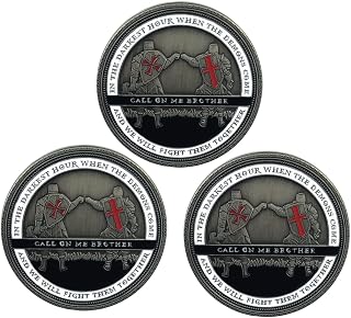 Armor of God Challenge Coin Knights Templar Oath Coin for Religious Collectible Gift (Pack of 3)