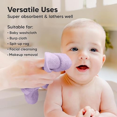 Miniatura 101 de Paquete de 6 paños para bebé, viscosa suave y absorbente de bambú, para bebés, niños, niños pequeños, toallas de baño para recién nacidos, suaves