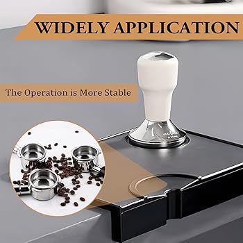 Tampermatte mit Kantenschutz, 20x15cm Silikon Kaffee Tamper Matte Stellplatz für Schutz Arbeitsplatte Kaffeeecke Anti-Rutsch und Wasserdicht Kaffee-Tampermatte ideale Unterlage Kaffeemaschine4