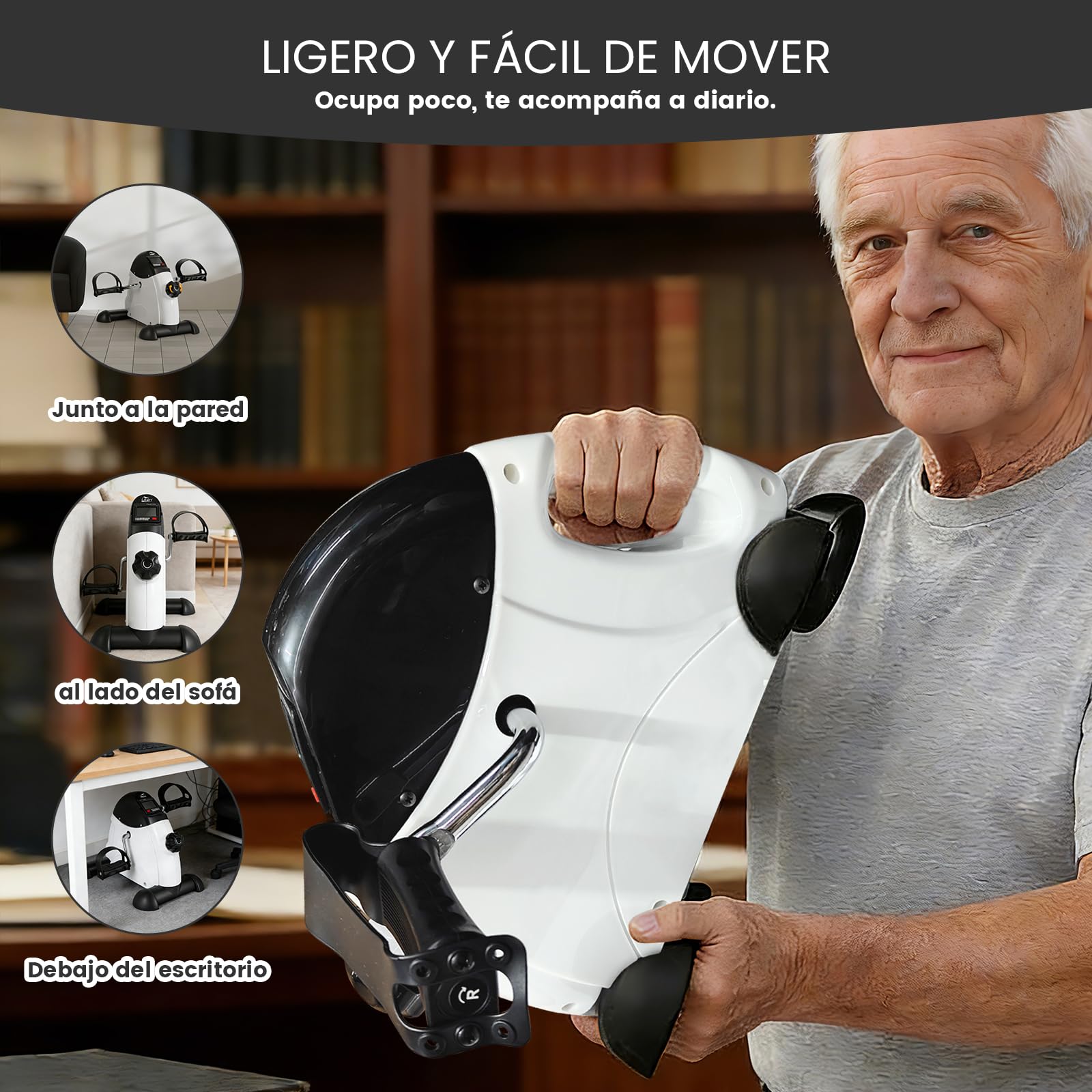 Pedales Estáticos Personas Mayores, Pedaleador para Ancianos y Mini Bicicleta Estática, Máquina de Pedalear Sentado para Entrenamiento en casa, Pantalla LCD — view 4