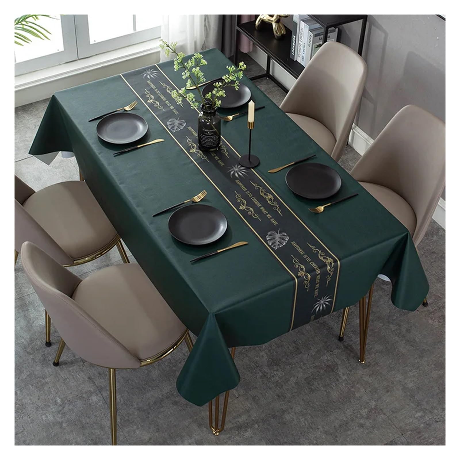 MZSKLW Waterproof Tablecloth Modern Dark Series Printing Waterproof Table Tablecloth Wedding Decoration Rectangular Coffee Tables Cover Picnic Blanket(ZBQ8370 (7),70-70cm)
