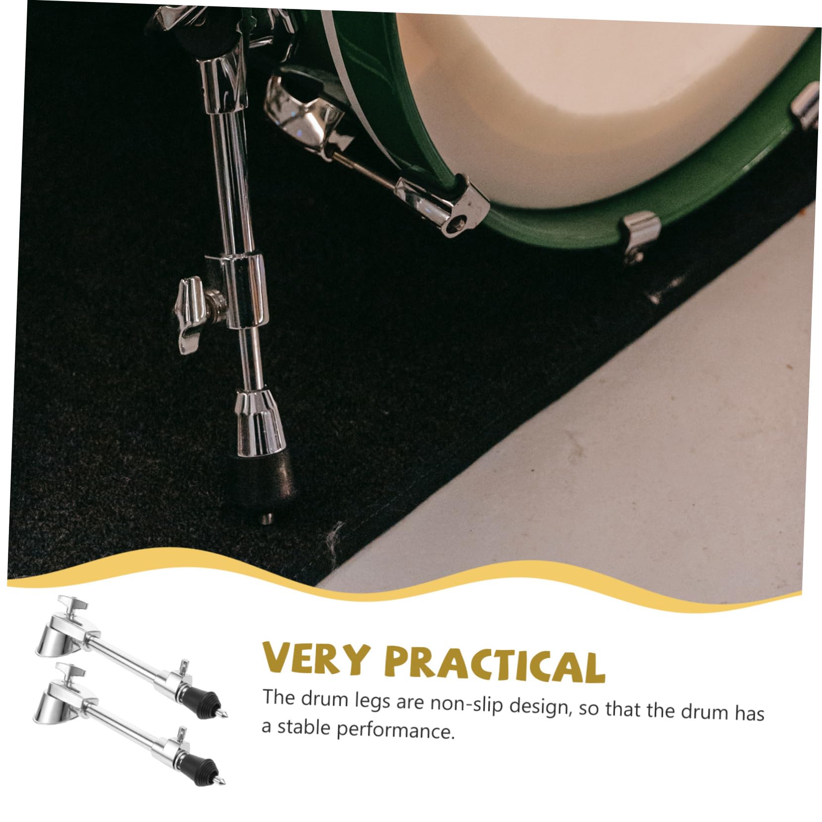 FAVOMOTO 2 Pieces Drum Kit Lightweight Drum Legs Spur Holder for Drum Leg Drum Support Accessories Drum Stands Drum Stands Universal Metal Legs