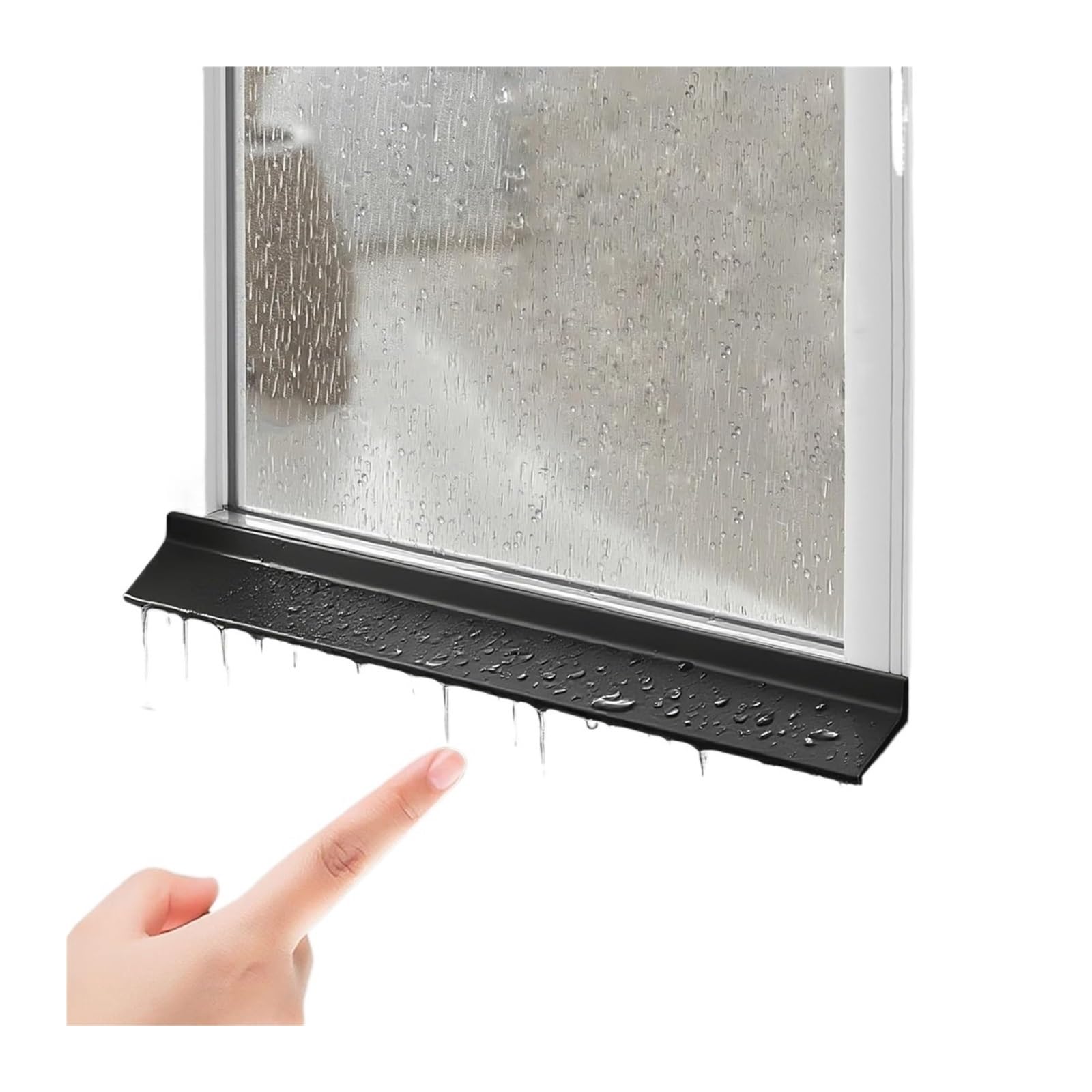 Estdkmnos 5.5Cm Window Outer Edge Rain Shield， Self-Adhesive Window Outer Edge Rain Shield Black Multiple Sizes(,(9.8Ft))