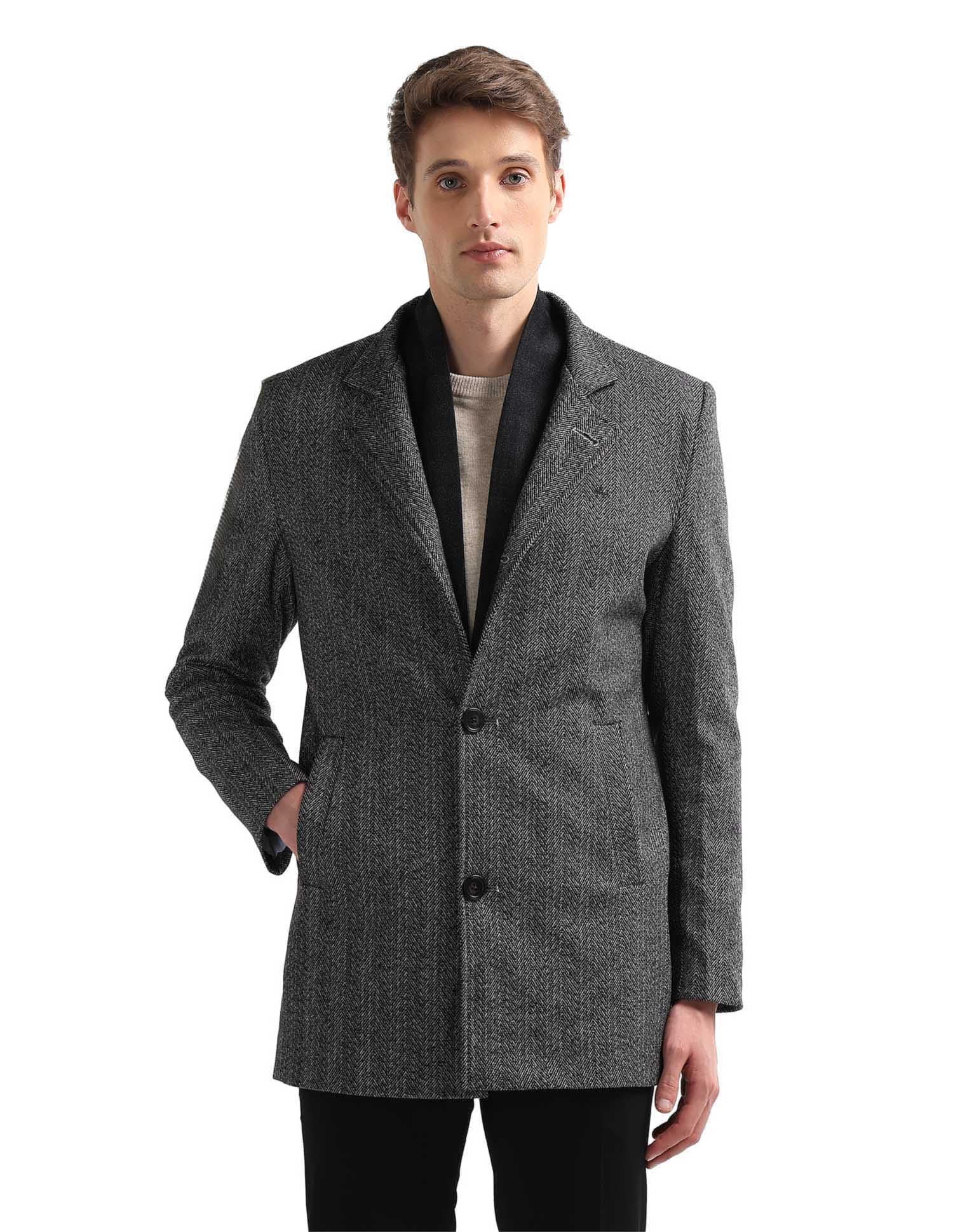 arrow sports Arrow sport men's self design chevron casual coat-picture-12