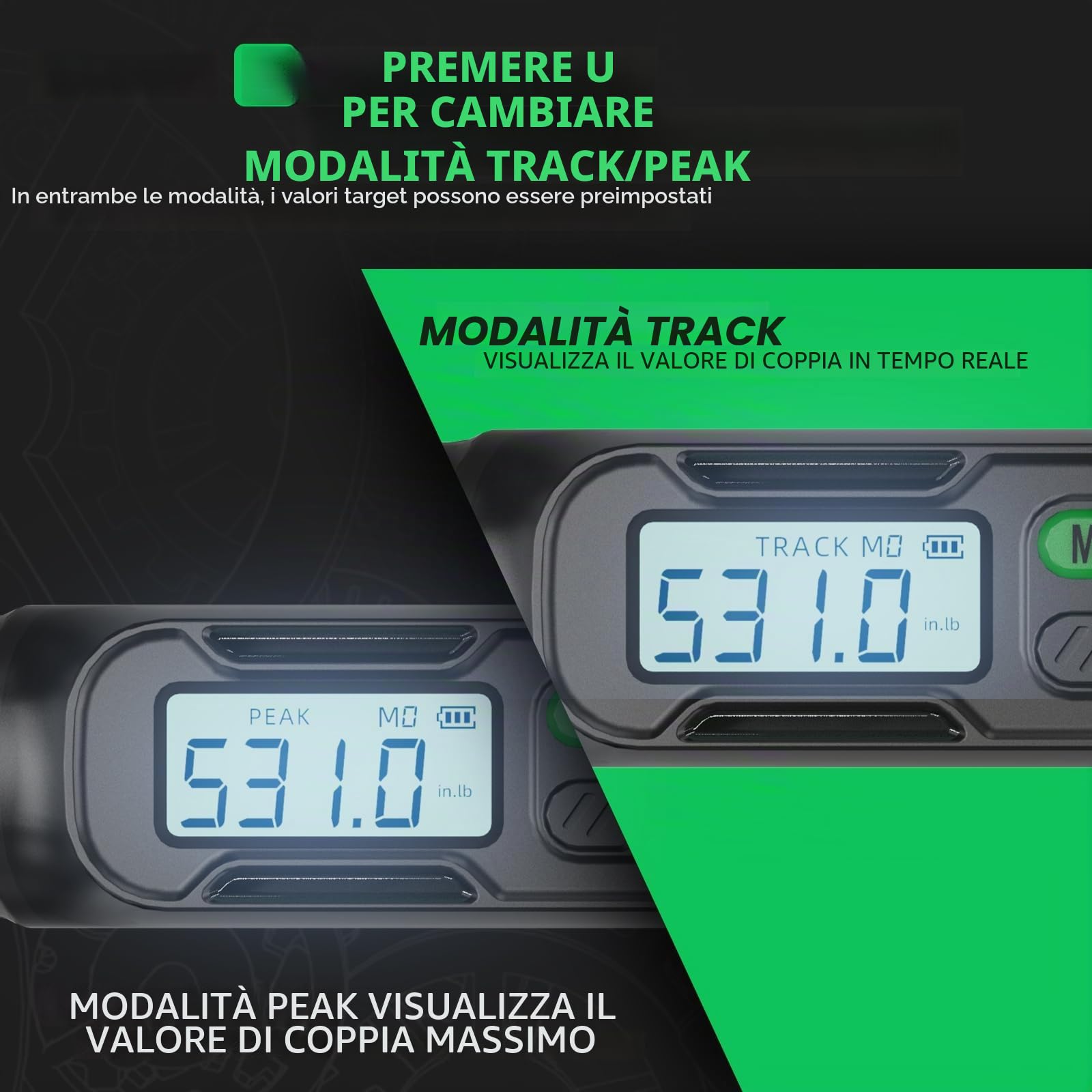 Chiave Dinamometrica Digitale 1/2", 6.8-135 Nm Chiave Dinamometrica Digitale con Cicalino e Notifica Flash LED, Alta Precisione ± 2% per Bici da Strada e da Montagna, Moto